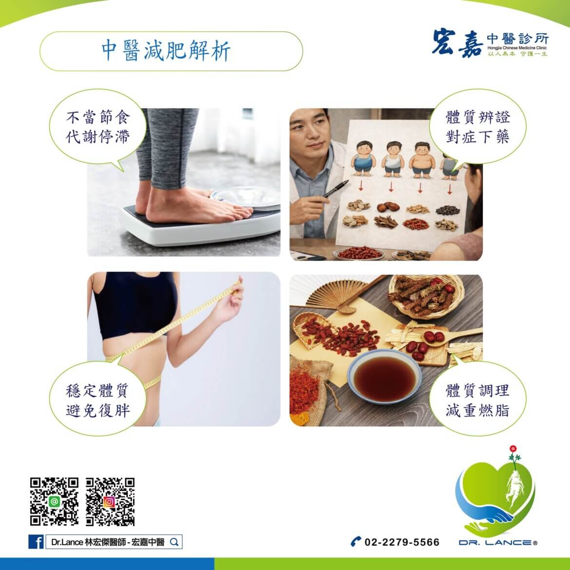 中醫減肥體質調理與代謝穩定示意